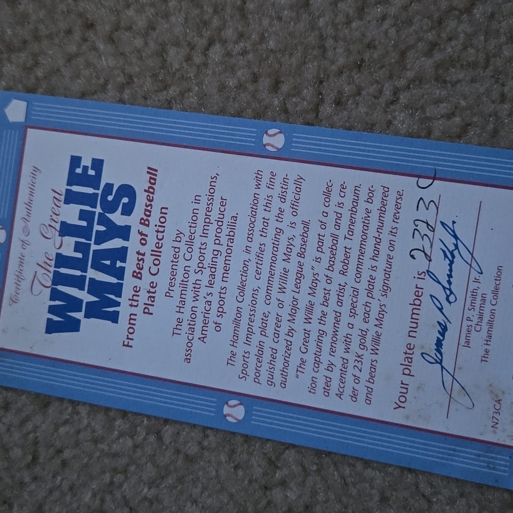 Hamilton Collection Baseball Plate - Picture 2 of 5